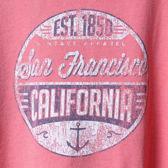 San Francisco Hoodie Mens Large Peach California Pullover - Picture 4 of 8